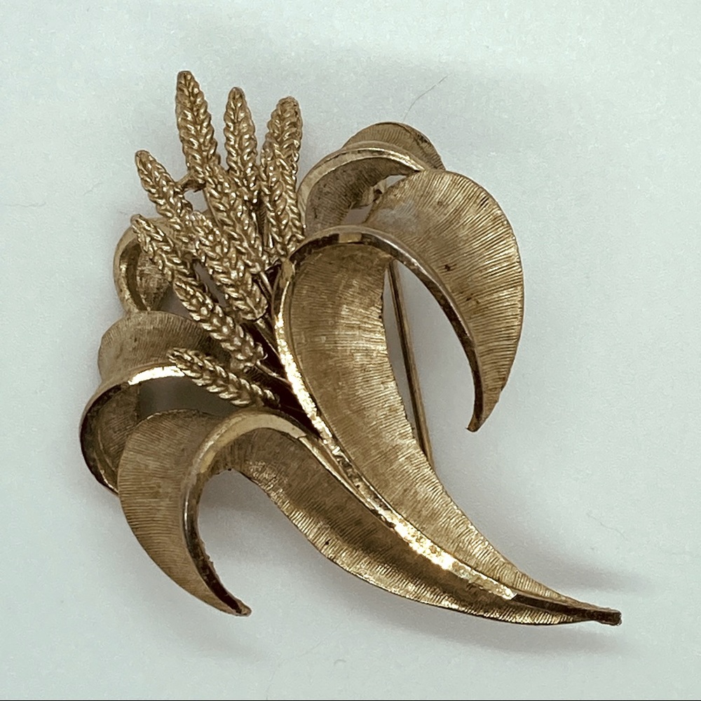 Vintage BSK Gold Tone Sheaves of Wheat Ladies Pin/Brooch